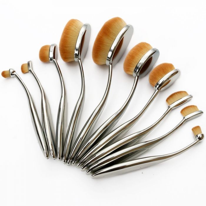 Oval Paddle Makeup Brush Set / 5 Pieces by BEAUTYINSPO (BI-OBS5)